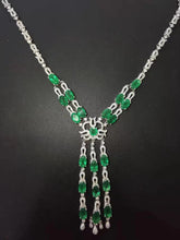 Load image into Gallery viewer, 18K White Gold Natural Emerald Necklace EN033
