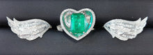 Load image into Gallery viewer, Natural Emerald with Diamond Ring Set
